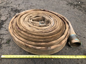 Old Fire Hose With Brass Fittings