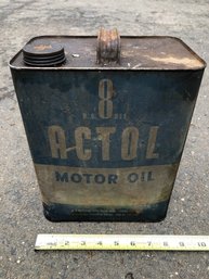 Vintage 8 Quart Actol Motor Oil Can