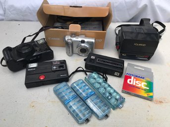 Lot Of Older Cameras, 35mm, Polaroid Instant, Kodak110, Untested