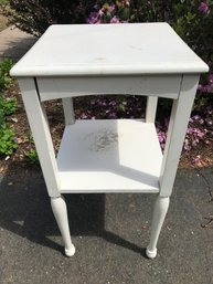 Small White Wood Table, 30 Inches Tall
