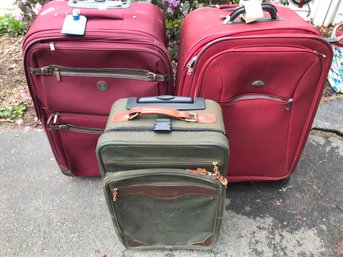 3 Rolling Suitcases, Samsonyte, Orvis, Needs Cleaning
