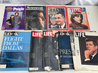 Old Magazines, Lennon, JFK, Johnson, Time , Look, Life