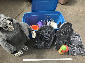 Large Tote With Halloween Decorations