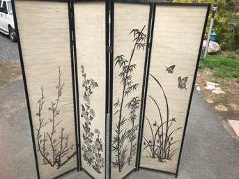 Four Panel Room Divider, Approximately 6 Feet Tall