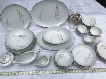 Vintage Platinum Wheat Fine China Dinnerware Made In Japan