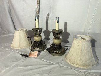 Pair Of Small Table Lamps, Untested - E