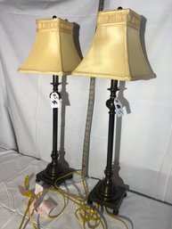 Pair Of Table Lamps, Untested - J