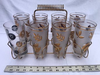 Vintage Glass Holder With 8 Glasses