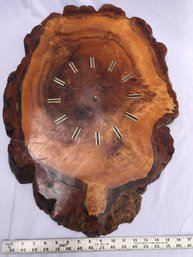 Natural Wood Clock, Approximately 24 Inches Long, Needs Cleaning And Will Need A New Clock Movement