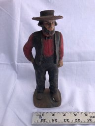 Heavy Metal Doorstop, Amish Figure, 9 Inches Tall