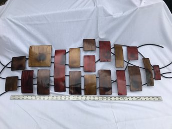 Metal Hanging Wall Art, Approximately 4 Feet Long By 14 Inches Wide, Some Scrapes And Dings