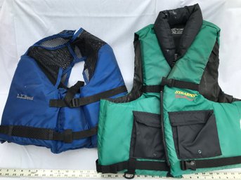 2 Life Jackets, Stearns Adult Extra Extra Large And L.L. Bean Adult Medium