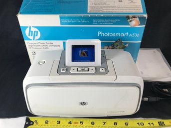 HP Photosmart A 536 Compact Photo Printer, Turns On, Untested