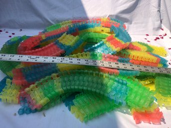 Pile Of Flexible Color Plastic Track