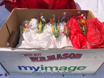 Box Of Hand-painted Glasses, Approximately 18