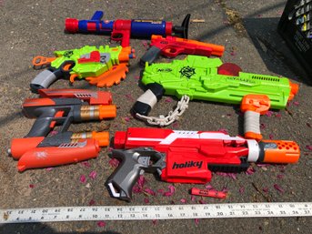 5 Nerf Type Guns, And One Marshmallow Blaster, Untested