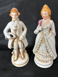 Pair Of Porcelain Madson Figurines, Made In Occupied Japan, 6 1/2 Inches Tall