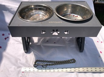 Elevated Dog Dish And Chain
