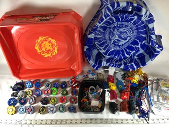 Lot Of 30 Beyblades With Accessories And Two Arenas, Untested