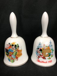 Pair Of Disney Christmas Bells 1985, 1991