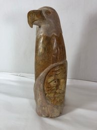 Hand Carved Eagle Statue Out Of Stone, John Williams, Over 8 Pounds, 11 Inches Tall
