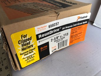 One Box Of Paslode Round Drive, 30, Full Head, Nails, 2 3/8 Inches
