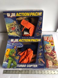 3 Vintage G.I. Joe Boxes With Accessories, See Pics