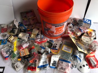 Home Depot Bucket Filled With Electrical And Cable Supplies, Mostly New. See Pics