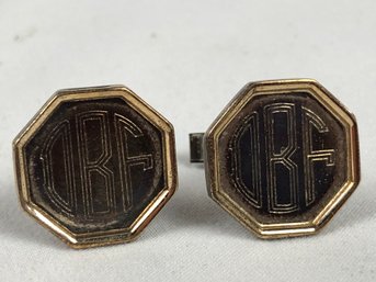 Leonore Doskow Monogrammed DFB Sterling/ 14K Cuff Links.?