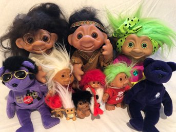 Assorted Trolls And Beanie Babies