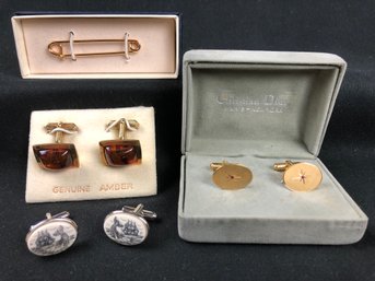Cuff Links, Gold Filled Safety Pin