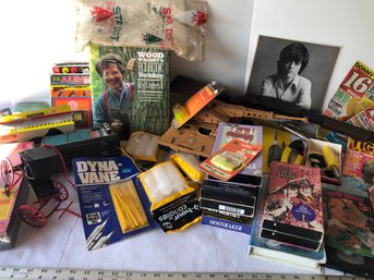 Miscellaneous Lot, VHS Tapes, Magazines, Books, Radio Candles, Tools