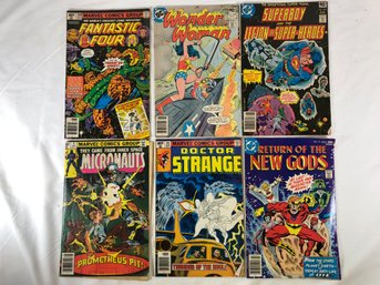 6 Comics 1977 To 1979, Fantastic Four 209, Wonder Woman 258, Super Boy 254, Micronauts 5, Doctor Strange 36