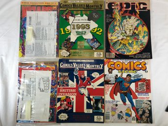 6 Vintage Mostly Comic Book Price Guide Magazines