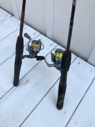 2 Shakespeare Ugly Stik Fishing Poles With Pflueger Reels