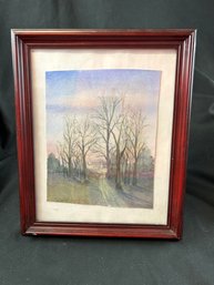 Framed  Watercolor, Signed Bernie, 1989 Milton Rd.