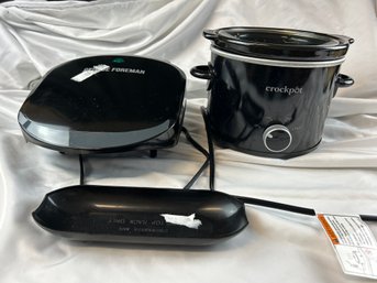 Small Crockpot, And Small George Forman Grill
