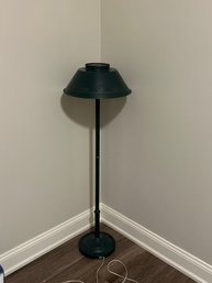 Green Metal Tole Painted Floor Lamp With Metal Shade