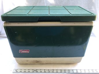 Green Coleman Cooler Proximately 20 Inches Wide By 11 X 13 1/2 Tall