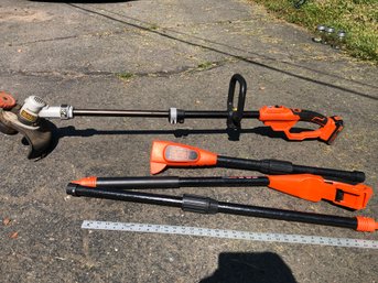 Black & Decker Trimmer With Battery And Charger. Tested And Works. Three Pole Saw Extension