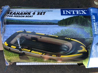 Intex, Seahawk, Four Person, Boat, Untested, No Oars.  Looks Like It Only Includes Boat.  Box In Rough Shape.