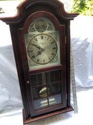 Strausbourg Manor Quartz Hanging Clock, 30 Inches Tall. Clock Is Untested, Uses Battery. Dirty Needs Cleaning.
