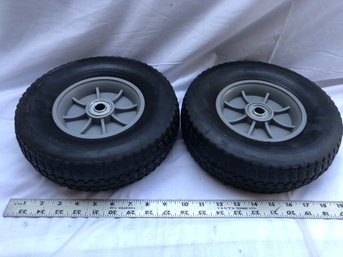 2 Hard Rubber Tires, 10 Inches