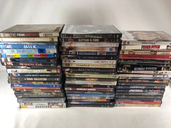 Approximately 60 DVD Movies, Some New, Cases Unchecked
