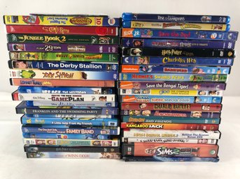 Approximately 38 Childrens DVDs , Cases Not Checked