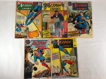 Action Comics, Late 60s Early 70s, #367, 371, 381, 396, 398 Note 396, Has A Detached Cover
