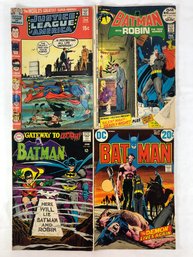 4 Comics, Batman, Justice League Of America, Late 60s, Early 70s, See Pics
