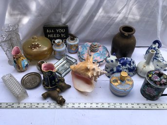 Miscellaneous Lot,  Ceramic And Glass Items, See Pictures, Needs Cleaning