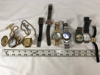 9 Watches, Untested, See Pictures