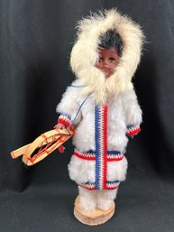 Vintage Eskimo/ Inuit Doll- 12 Inches